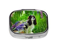 Cavalier King Charles Spaniel - Pastillero con 2 compartimentos, organizador portátil