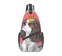 Cavalier King Charles Spaniel Puppy Sling Mochila Chest Crossbody Bag Casual Daypack para Hombres y Mujeres