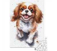 Cavalier King Charles Spaniel Puzzle para Adultos Puzzle de 1000 Piezas Papel Retrato Perro Bonito Relajación Concentración Decoración Hogar Regalo Familiar 52x38cm/1000pcs