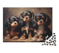 Cavalier Puppies Portrait Puzzle 1000p Adultos Y Ni?os Juego De Lógica Noche En Familia Mejor Valorados Entrenamiento Mental Cartón Premium 70x50cm/1000pcs