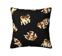 Cavalier Puppy, funda de almohada con cremallera oculta, funda de cojín de poliéster, funda de almohada decorativa con impresión de doble cara