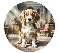 Cavalier Rey Charles Spaniel 1000 Piezas Rompecabezas Redondo Rompecabezas Circular Puzzle 1000 Piezas Cavalier Rey Charles Spaniel Puzzle De Madera para Adultos Y Niños Regalos De Viaje 1000pcs (67