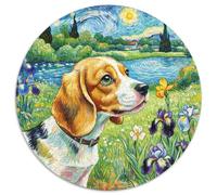 Cavalier Rey Charles Spaniel 1000 Piezas Rompecabezas Redondo Rompecabezas Circular Puzzle 1000 Piezas Cavalier Rey Charles Spaniel Puzzle De Madera para Adultos Y Niños Juguetes De Descompresión Pa