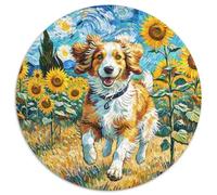Cavalier Rey Charles Spaniel 1000 Piezas Rompecabezas Redondo Rompecabezas Redondo De Puzzle 1000 Piezas Cavalier Rey Charles Spaniel Rompecabezas para Adultos Juguetes De Descompresión para Adultos