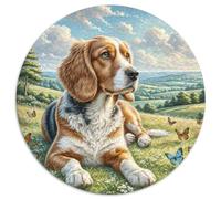 Cavalier Rey Charles Spaniel Adultos para Niños Rompecabezas De 1000 Piezas Redondo Circular Puzzle Niños para Decoración del Hogar Imposible Infantil 3D Cartón 1000pcs (67.5x67.5cm)