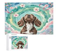 Cavalier Rey Charles Spaniel Puzzle 1000 Piezas A Partir De 12 Años Rompecabezas Familiar 3D DIY Creativo para Adultos Y Niños Desafío Intelectual Estera Portátil 1000 PCS