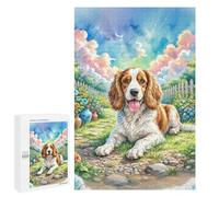 Cavalier Rey Charles Spaniel Puzzle 1000 Piezas Desafío Intelectual 3D Linda Mascota Rompecabezas para Familia DIY Creativo Aliviar Estrés Decoración Hogar Estera Portátil 1000 PCS