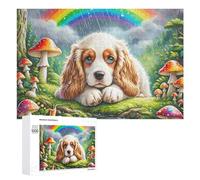 Cavalier Rey Charles Spaniel Puzzle 1000 Piezas Entretenimiento Creativo Linda Mascota Rompecabezas Familiar 3D para Familia Juguete Educativo DIY Moderno Maquetas Construir 1000 PCS