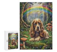 Cavalier Rey Charles Spaniel Puzzle 300 Piezas Construir 3D Maquetas Arcoíris Cocker Rompecabezas Educativo para Niños A 12 AñosAdultos DIY Creativo Aliviar Estrés Decoración300 PCS