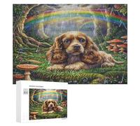 Cavalier Rey Charles Spaniel Puzzle 300 Piezas Inteligencia 3D Arcoíris Cocker Juguete Educativo Rompecabezas para Niños A 14 Años Y Adultos DIY Creativo Decoración Hogar 300 PCS