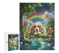 Cavalier Rey Charles Spaniel Puzzle 500 Piezas Decoración del Hogar Linda Mascota Obra De Arte 3D Rompecabezas Familiar para Familia Aliviar Estrés DIY Creativo Juguete Educativo 500 PCS