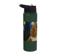 Cavalier Spaniel Dog Van Gogh Noche estrellada Stainless Steel Insulated Water Bottle