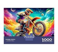 Cavaliere cranio 1000 Piezas Rompecabezas Divertidos Actividades Familiares Rider Arte psicodelica Vibrante Jigsaw Juegos Educativos para Familiares Y Amigos 70x50cm/1000pcs