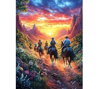 Cavaliers au Galop au Coucher de Soleil Puzzle 1000 Piezas Papel Adolescentes Mitos Cuento de Hadas Actividad Días Libres Actividad Mente Colección Rompecabezas Regalo Creativo 1000