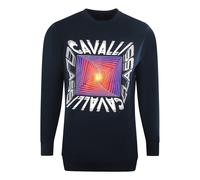 Cavalli Class Asymmetric Box Design Navy Blue Sweatshirt