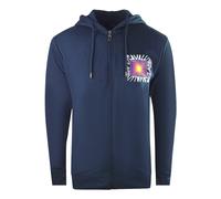 Cavalli Class Aysmmetric Box Design Navy Blue Zip-Up Hoodie