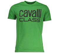 Cavalli Class Bold Black Logo Green T-Shirt