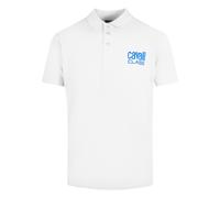 Cavalli Class Bold Logo White Polo Shirt