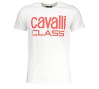 Cavalli Class Bold Red Logo White T-Shirt