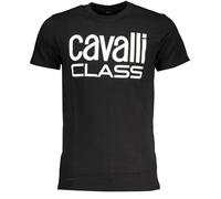 Cavalli Class Bold White Logo Black T-Shirt