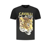 Cavalli Class - Camiseta de Algodón con Logo Estampado - Tops - Hombre - Negro - XL -