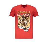 Cavalli Class - Camiseta Gráfica de Leopardo - Tops - Hombre - Rojo - XL -