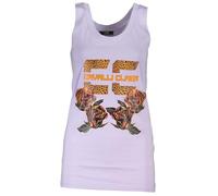 Cavalli Class- Camiseta sin Mangas con Estampado de Logo Stylish- Tops- Mujer- Púrpura- M- Camiseta sin Mangas con Estampado de Logo Stylish