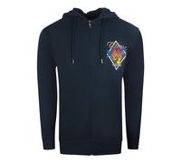 Cavalli Class Diamond Logo Navy Blue Zip-Up Hoodie