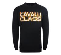 Cavalli Class Fire Logo Design Black Sweatshirt