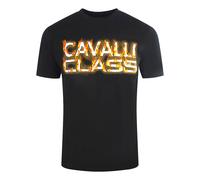 Cavalli Class Flaming Logo Black T-Shirt