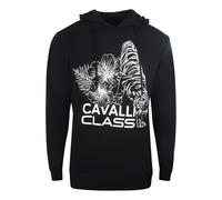 Cavalli Class Floral Logo Black Hoodie