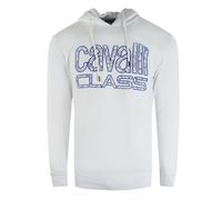 Cavalli Class Floral Logo Whitee Hoodie