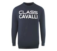 Cavalli Class Large Bold Logo Design Navy Blue Sweatshirt
