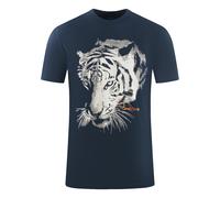 Cavalli Class Large Tiger Logo Navy Blue T-Shirt