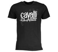 Cavalli Class Paint Splatter Logo Black T-Shirt