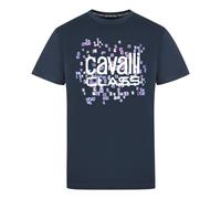 Cavalli Class Scales Design Logo Navy T-Shirt