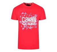 Cavalli Class Scales Design Logo Red T-Shirt