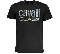 Cavalli Class Snake Skin Bold Logo Black T-Shirt