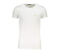 Cavalli Class- Camiseta Blanca con Cuello Redondo y Estampado Único- Tops- Hombre- Blanco- L- Camiseta Blanca con Cuello Redondo y Estampado Único