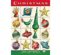 Cavallini & Co. Hoja de papel decorativa, adornos de Navidad, papel de archivo italiano de 20 x 28 pulgadas (WRAP/HOL40)