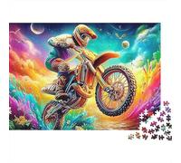 Cavallo Rider Extra Thick Cardboard Arte del Arco Iris de Motocross Jigsaw Puzzle Adults Age 12 Up Brain Training Activity Ideal Gift for Teen Puzzle Lovers 12 18 Years 70x50cm/1000pcs
