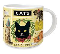 CAVANILLI & CO. Cavallini - Taza vintage de gatos, 414 ml, caja de regalo decorativa incluida