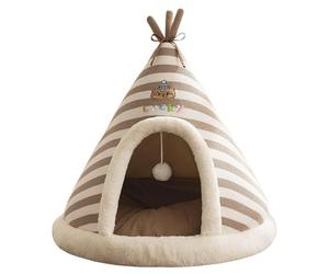 Cave Cat Bed - Knitted Wool Crystal Soft 45x45x38cm | Enclosed Tunnel Nest | Warm Indoor Cat House Teepee Cave Bed Sleeping B́Ed | Winter Pet B́Ed for Indoor Home Travel Use