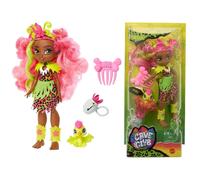 Cave Club Muñeca Prehistórica Fernessa De 25.4 Cm, Cabello Rosa, Con Dinosaurio