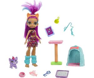 Cave Club Wild About Cats con muñeca, mascota y accesorios para niños y niñas +4 años (Mattel GNL95)