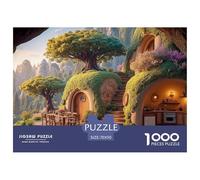 Cave House in The Mountains 1000 Pcs Cartón Rompecabezas Storybook Cottage Imposible, Difícil Juego Familiar Puzzle para Adultos Y Niños 70x50cm/1000pcs