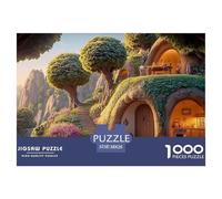 Cave House in The Mountains 1000 Piezas Cartón Rompecabezas Rural Fantasy Home Imposible, Difícil Juego Creativo Puzzle Juego De Desafío Difícil 38x26cm/1000pcs