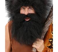 CAVE MAN Black Moustache and Beard Fancy Dress (peluca) , color/modelo surtido