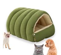 Cave-Style Cat Cave Dog House, Enclosed Indoor Tent Seasons Universal Dog House Cat Nest (Purple,Green,White) (Green,2)