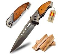 CAVECA Navaja Pequeña con Cuchillo Plegable de Acero Inoxidable con Mecanismo de Apertura y Seguro de Cierre, Liviana y Compacta Navaja de Bolsillo para Camping, Supervivencia, Caza, Pesca, Montaña.